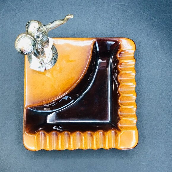 60s Beauce Ceramic Lady Basketball Athlete Trophy Ashtray - RARE - She Shed Room - Picture 3 of 11